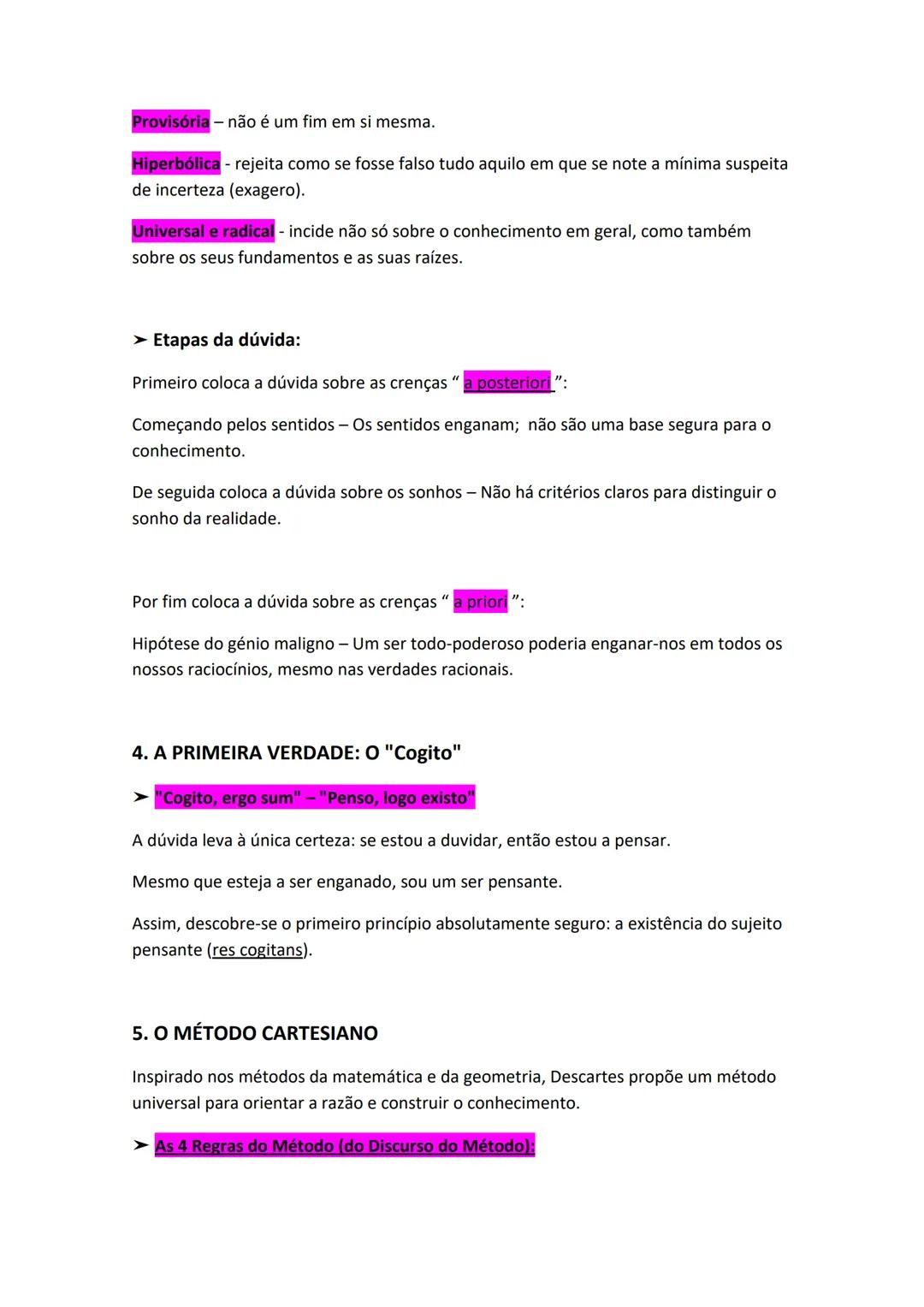 # RESUMO COMPLETO: RENÉ DESCARTES (11.° ΑΝΟ -
FILOSOFIA)
1. CONTEXTO HISTÓRICO-FILOSÓFICO
> Epoca Moderna (século XVII)
Ruptura com o pen