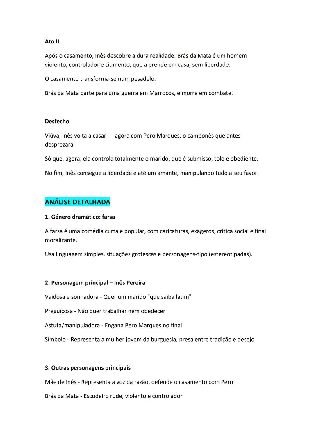 # A FARSA DE INÊS PEREIRA - GIL VICENTE
- RESUMO
Informações gerais:
Título - Farsa de Inês Pereira
Autor - Gil Vicente
Data provável -