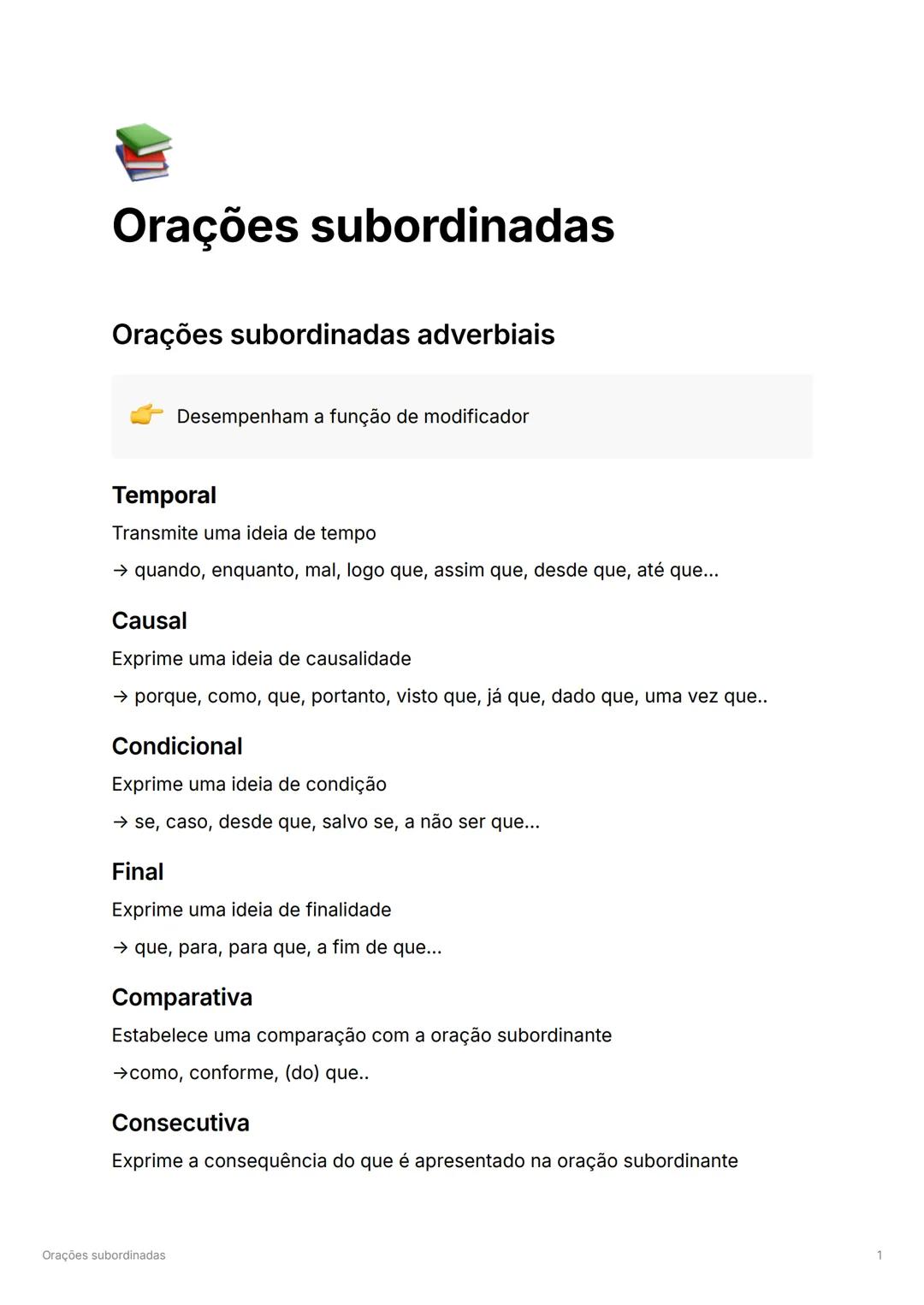 Orações subordinadas