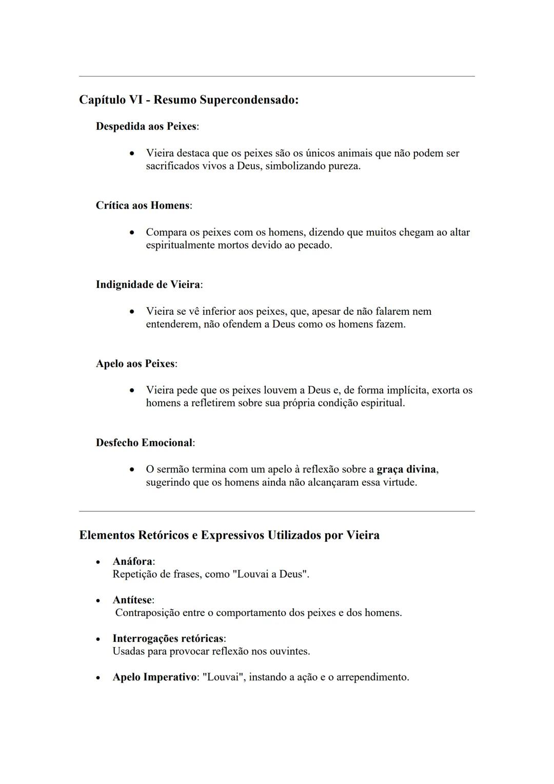 Estrutura do Sermão de Santo António aos Peixes
* Estrutura Externa:
* Exórdio: Introdução ao tema, com solicitação de ajuda divina par