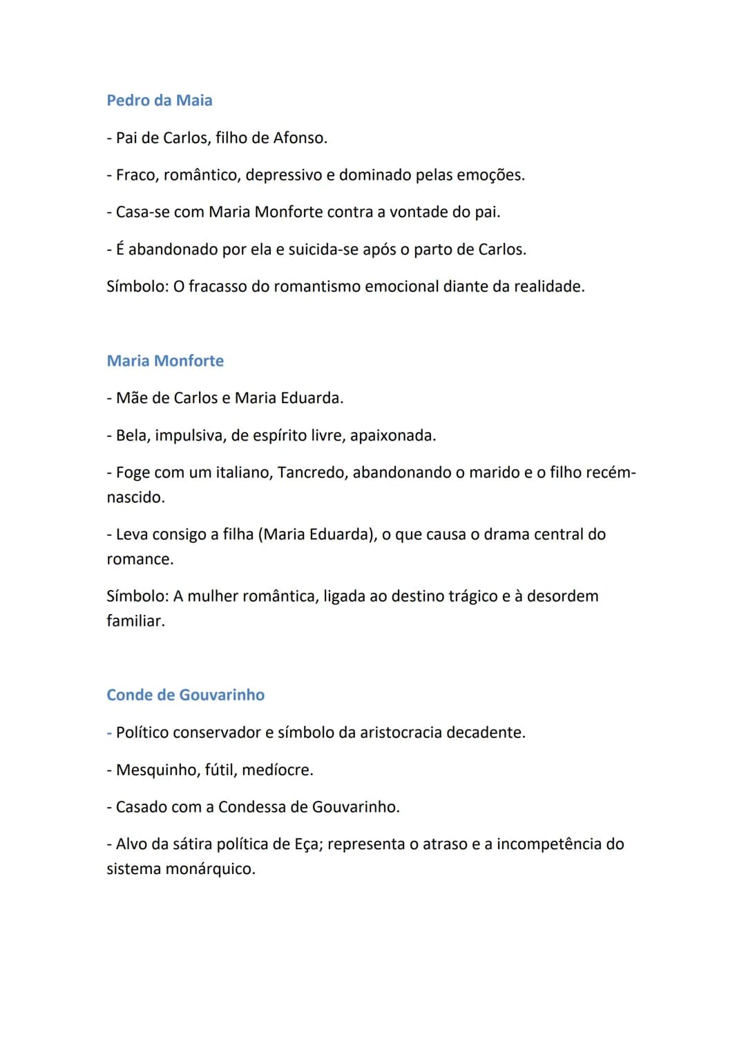 OS MAIAS - RESUMO
Estrutura da Obra
O romance tem uma estrutura complexa, dividida em três partes
principais:
- Introdução e histórico da fa