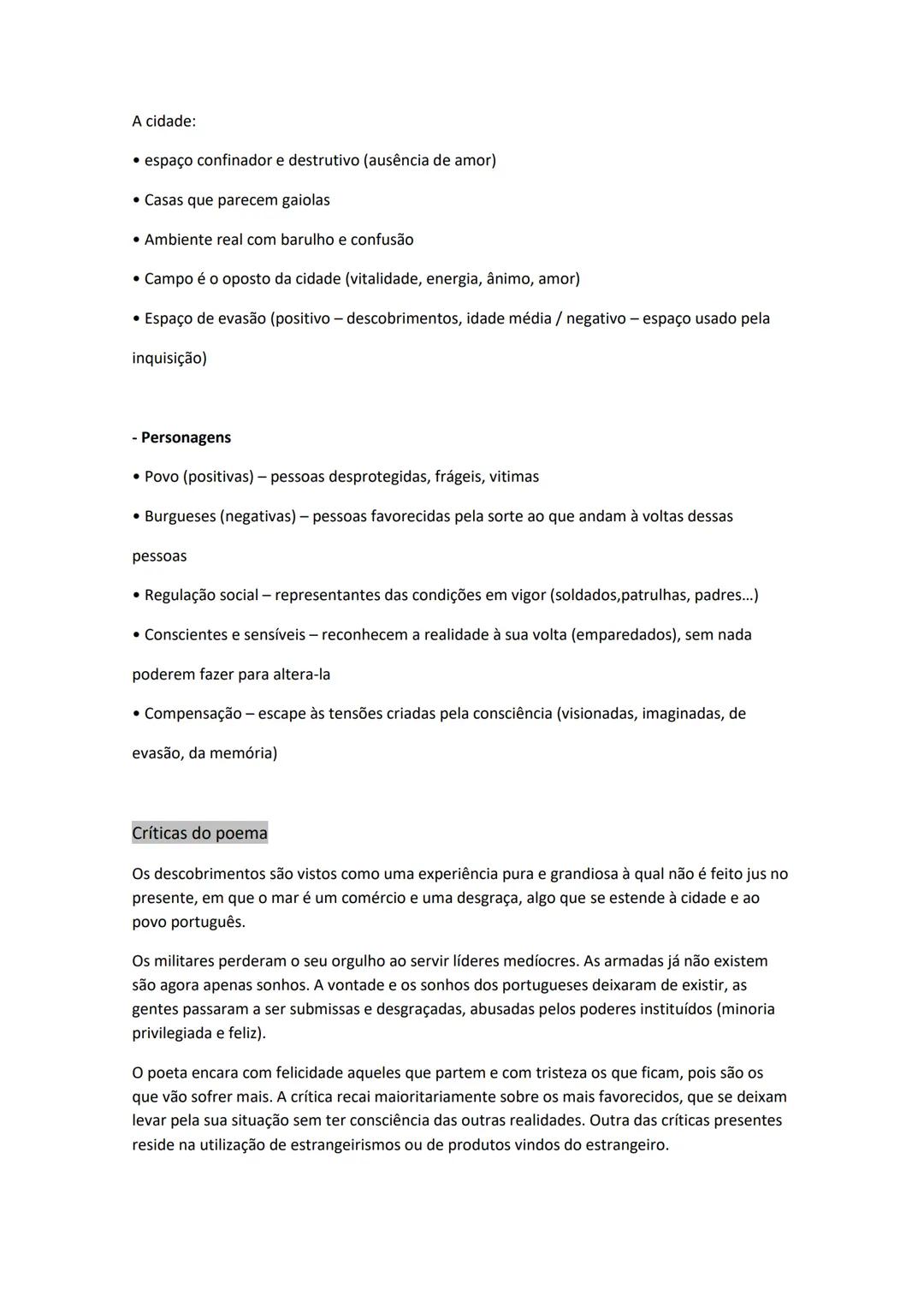 Cesário Verde - O sentimento dum
Ocidental - Resumo
Organização em 4 parte do poema:
Parte I: Avé-Marias
Parte II: Noite fechada
Parte III: