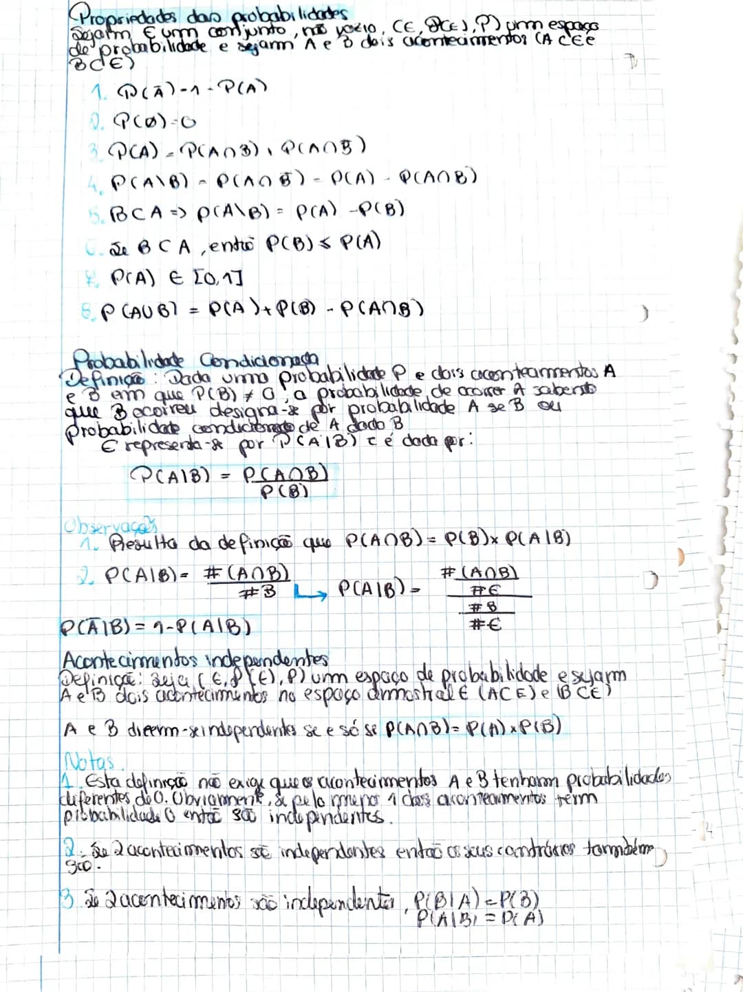 Probabilidades
Teoria da Probabilidade
A teoria matemática que se ocupa dos métodos de análise
aplicações ao estudo de fenómenos aleatórios