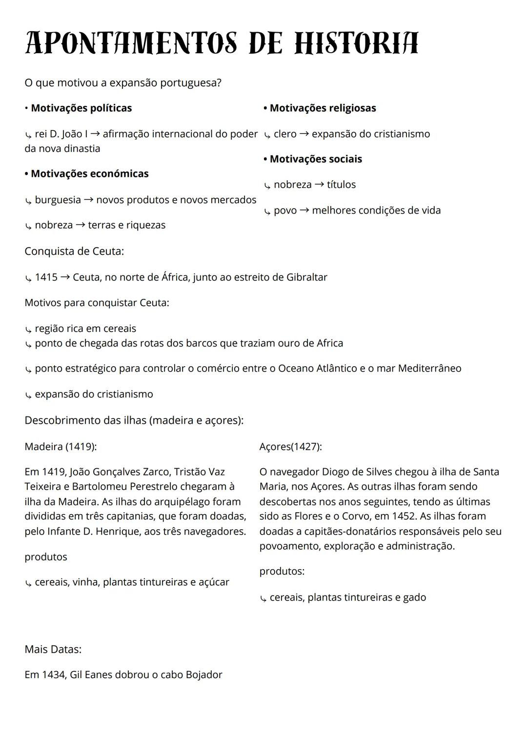 HISTÓRIA —expansão portuguesa