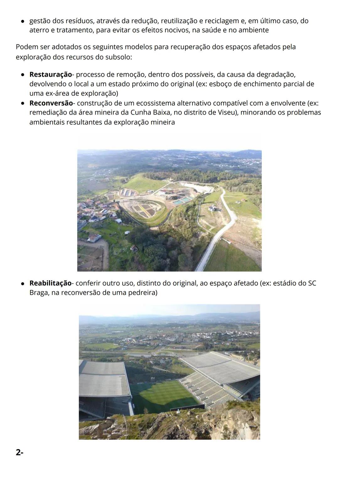 TEMA 2
1-
Os recursos existentes no subsolo são explorados através da indústria extrativa e constituem,
regra geral, matérias-primas para a