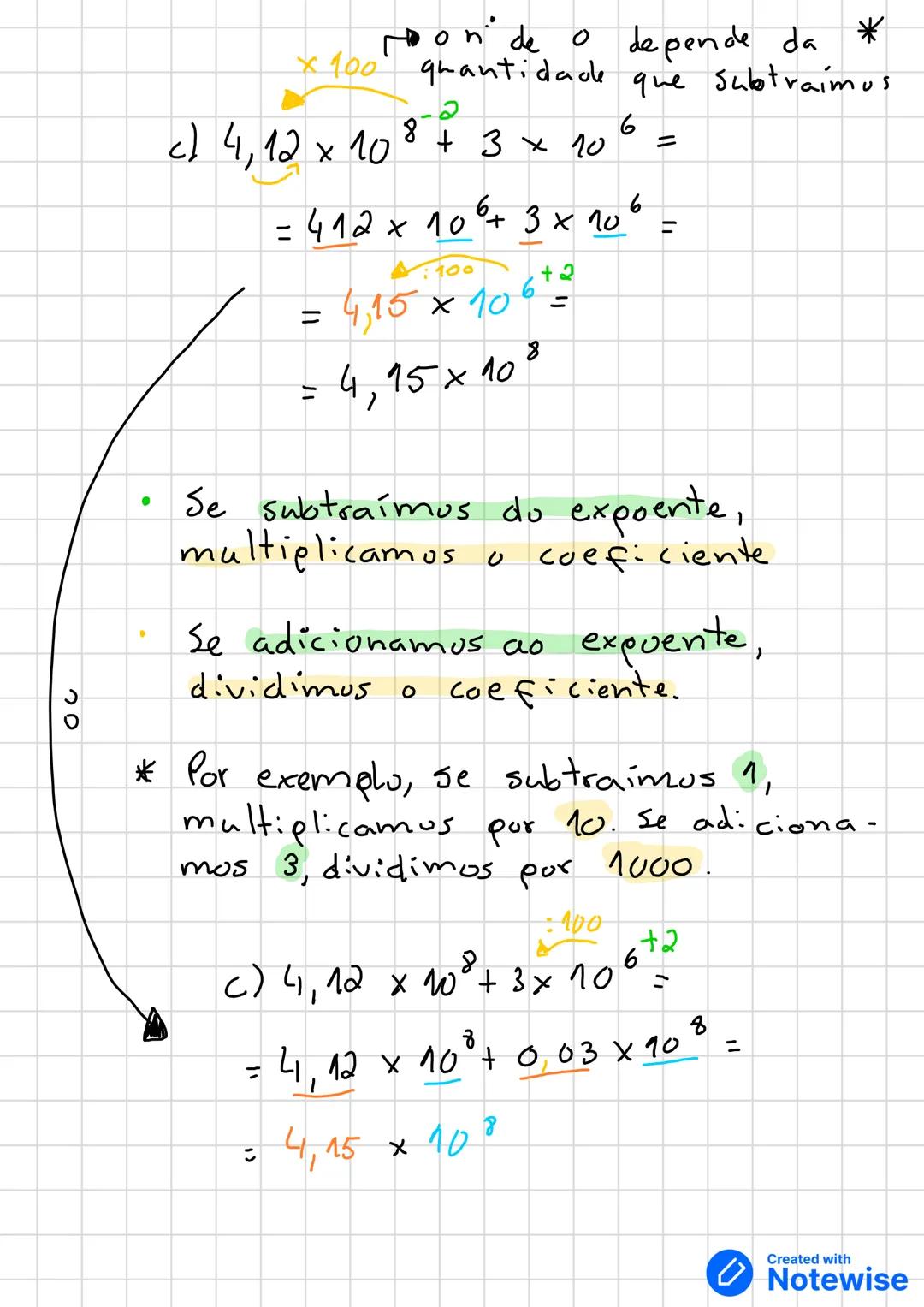 Notação científica
LID A notação científica é uma
forma de abreviar números
extremamente grandes ou
pequenos.
Exemplos:
a) 469000000 = 4,69