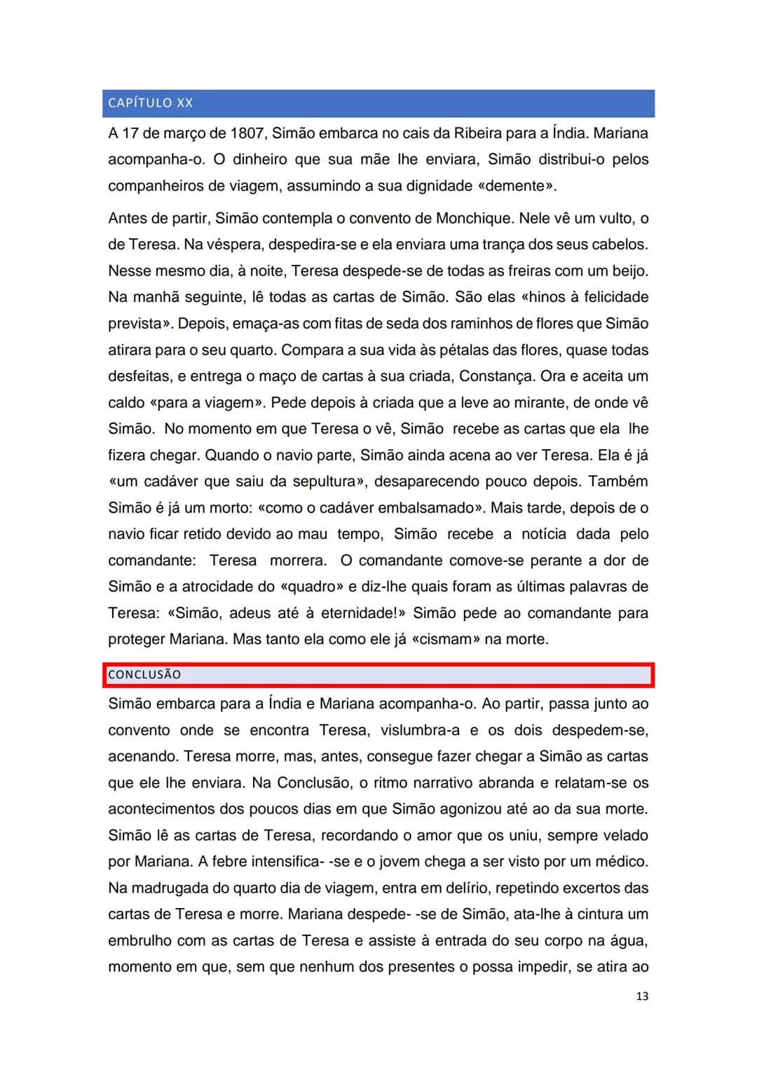 # AMOR DE PERDIÇÃO
Síntese dos Capítulos INTRODUÇÃO
A Introdução inicia-se com a reprodução do registo de entrada de Simão Botelho
na Cadei