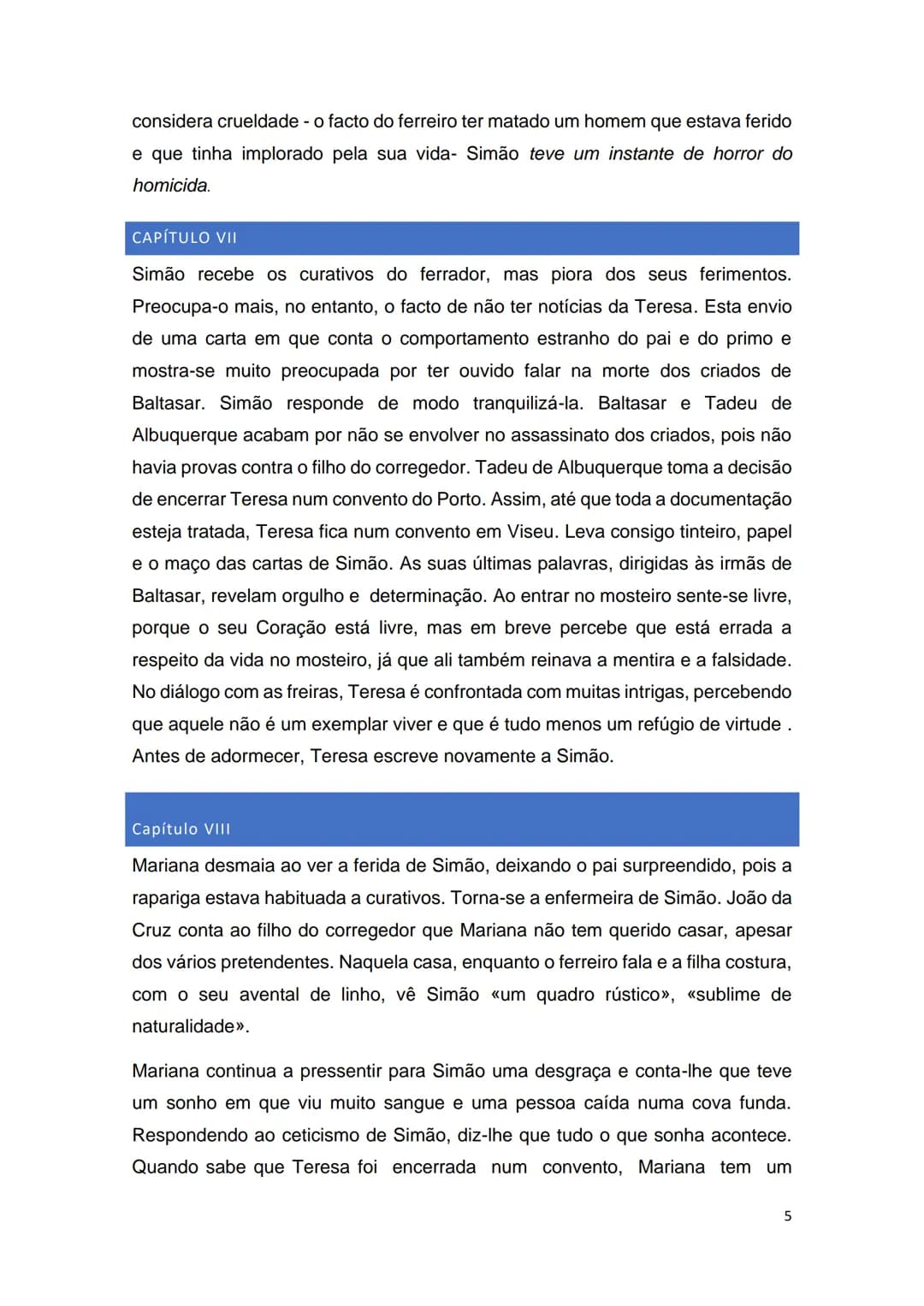 # AMOR DE PERDIÇÃO
Síntese dos Capítulos INTRODUÇÃO
A Introdução inicia-se com a reprodução do registo de entrada de Simão Botelho
na Cadei