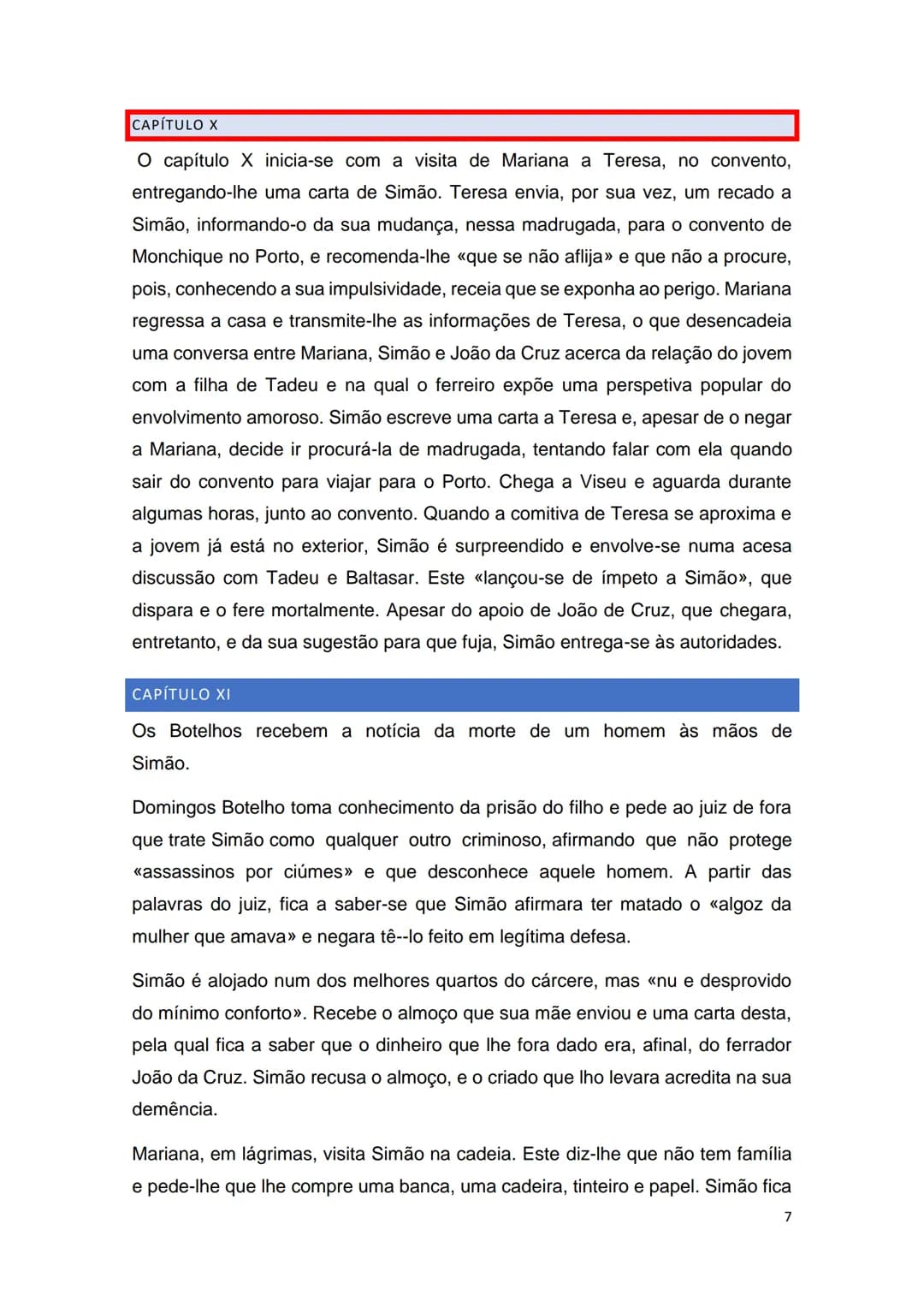 # AMOR DE PERDIÇÃO
Síntese dos Capítulos INTRODUÇÃO
A Introdução inicia-se com a reprodução do registo de entrada de Simão Botelho
na Cadei