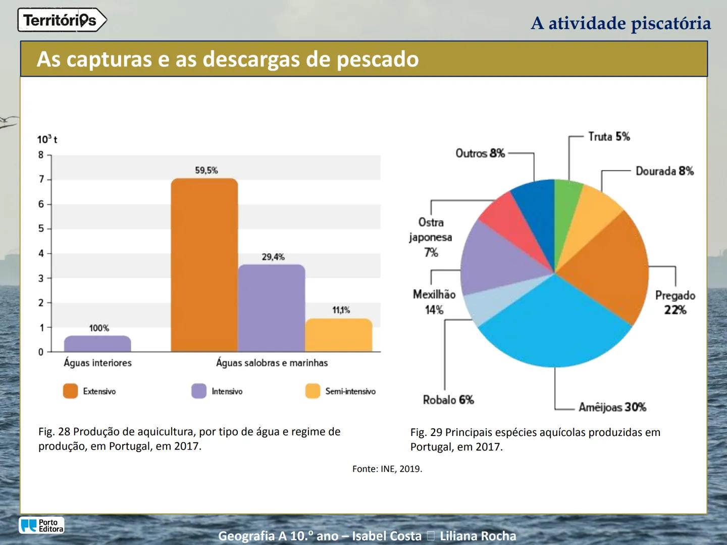 A atividade piscatória
Porto
Editora
Geografia A 10.º ano - Isabel Costa Liliana Rocha
Territórios Territórios
Enquadramento temático
4