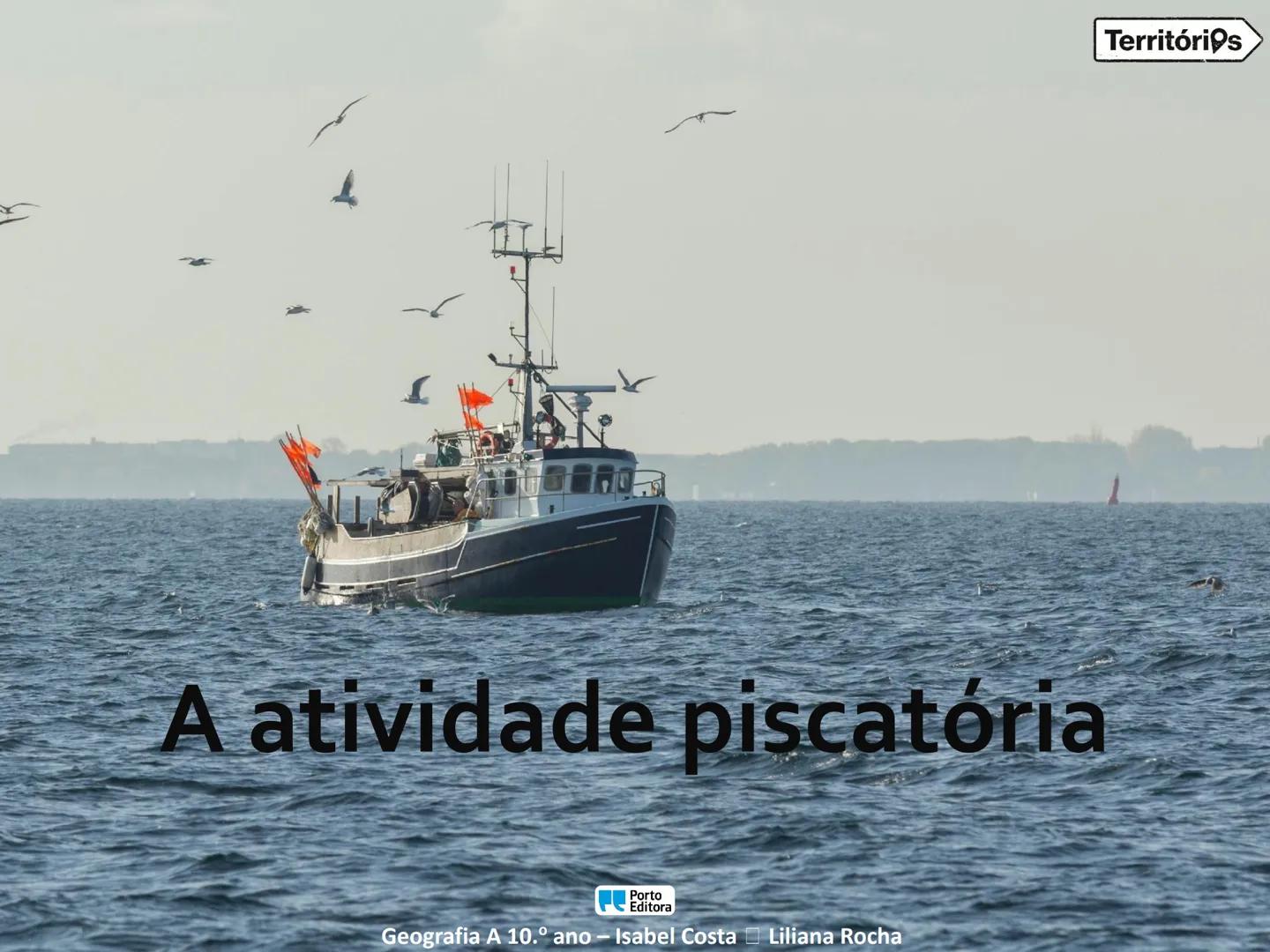 A atividade piscatória
Porto
Editora
Geografia A 10.º ano - Isabel Costa Liliana Rocha
Territórios Territórios
Enquadramento temático
4
