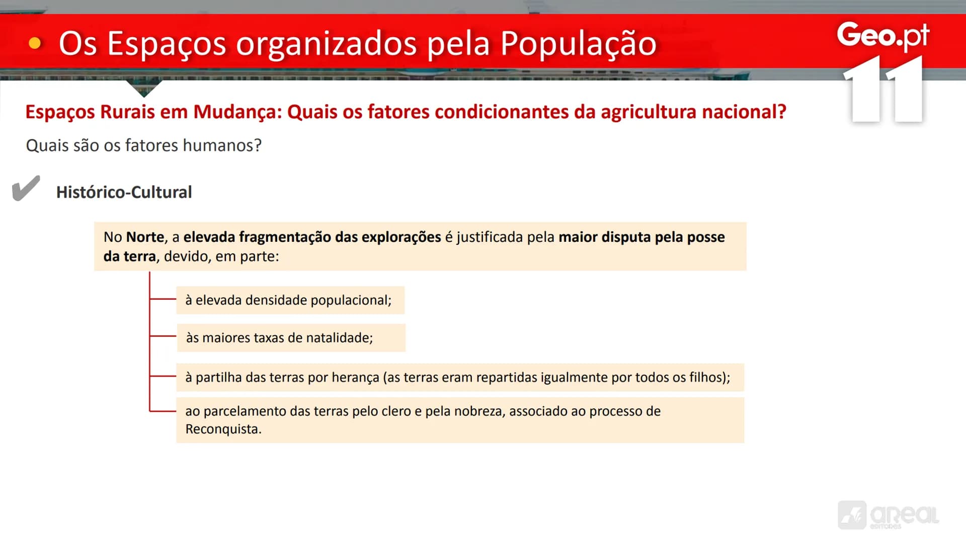 # Geo.pt
# 11
## Os Espaços organizados pela População
As Características da Agricultura Portuguesa
# • Os Espaços organizados pela P