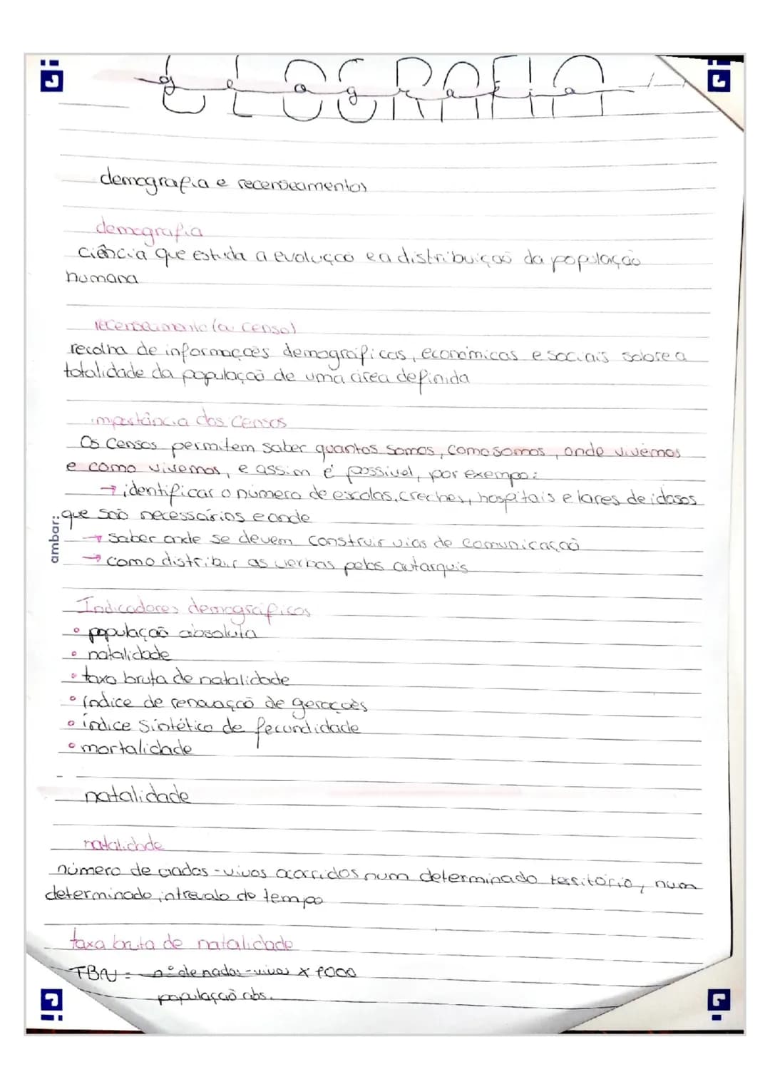 # GEOGRAFIA
demografia e recenocamentos
demografia
ciência que estuda a evolução ea distribuição da população
humana
leCerteGonnie (ou co