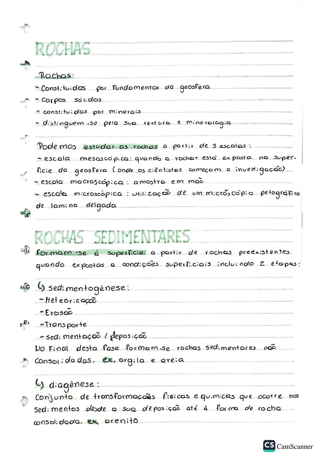 # ROCHAS
Rochas:
- Constituidas por Fundamentos da geosfera
- Corpos sólidos
- constituidas por minerais
- distinguem-se pele sua textura e