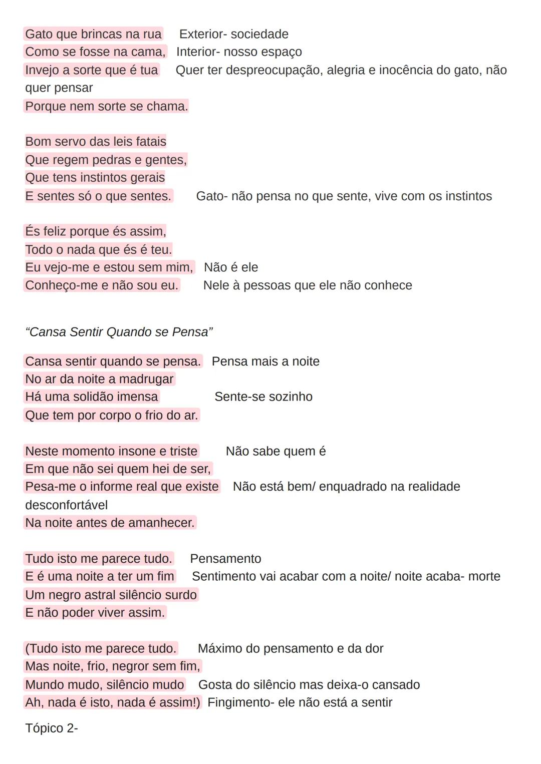 # Português
Fernando Pessoa
"Autopsicografia"
O poeta fala-nos das suas dores, a dor sentida e a dor recriada e apresente-nos a sua
tese