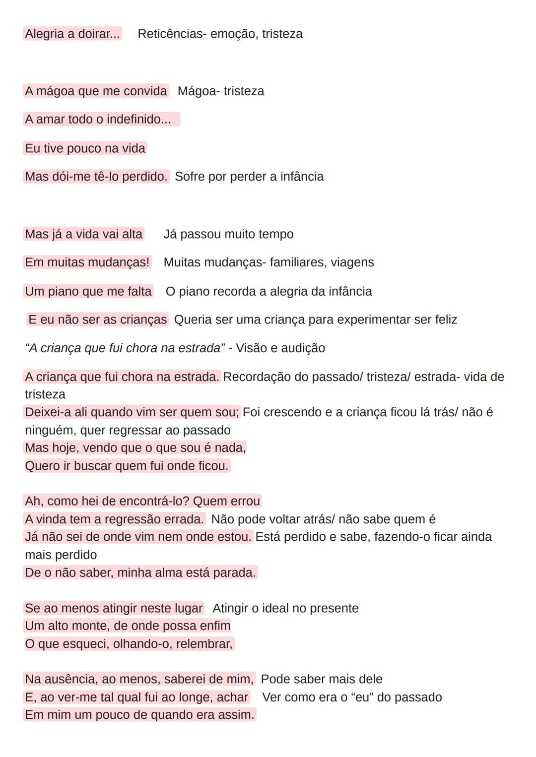 # Português
Fernando Pessoa
"Autopsicografia"
O poeta fala-nos das suas dores, a dor sentida e a dor recriada e apresente-nos a sua
tese