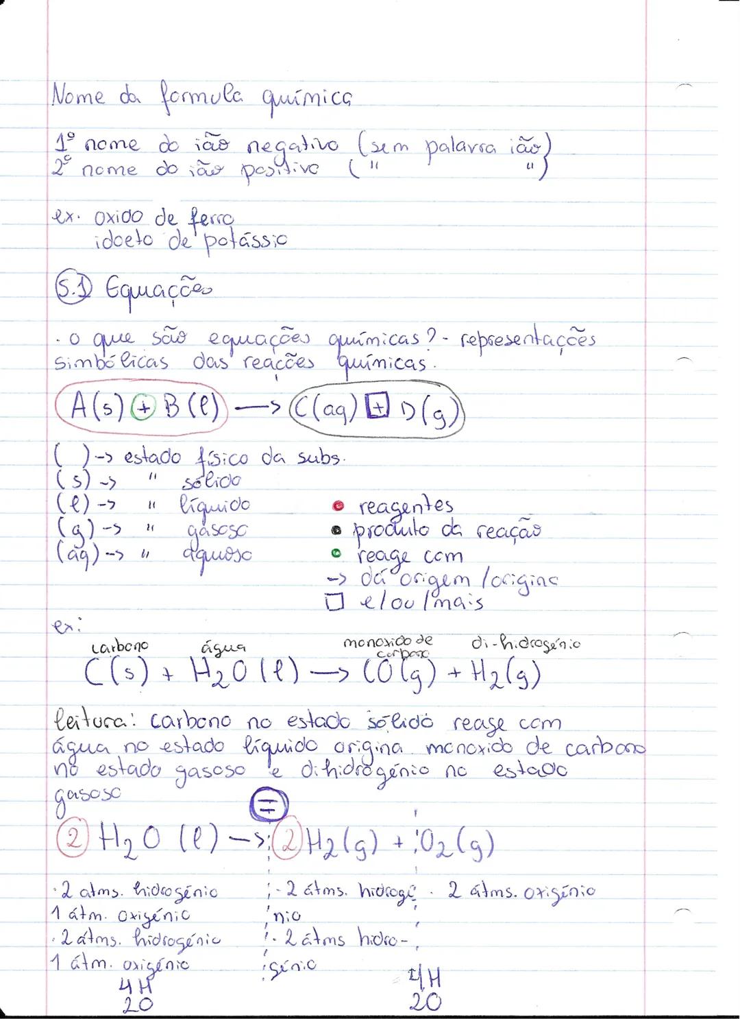 1 teste físico-química
Reações químicas:
• O que é um corpusculo? - nome dado à menor porção
de substância. E invisível.
Nota: os corpusc