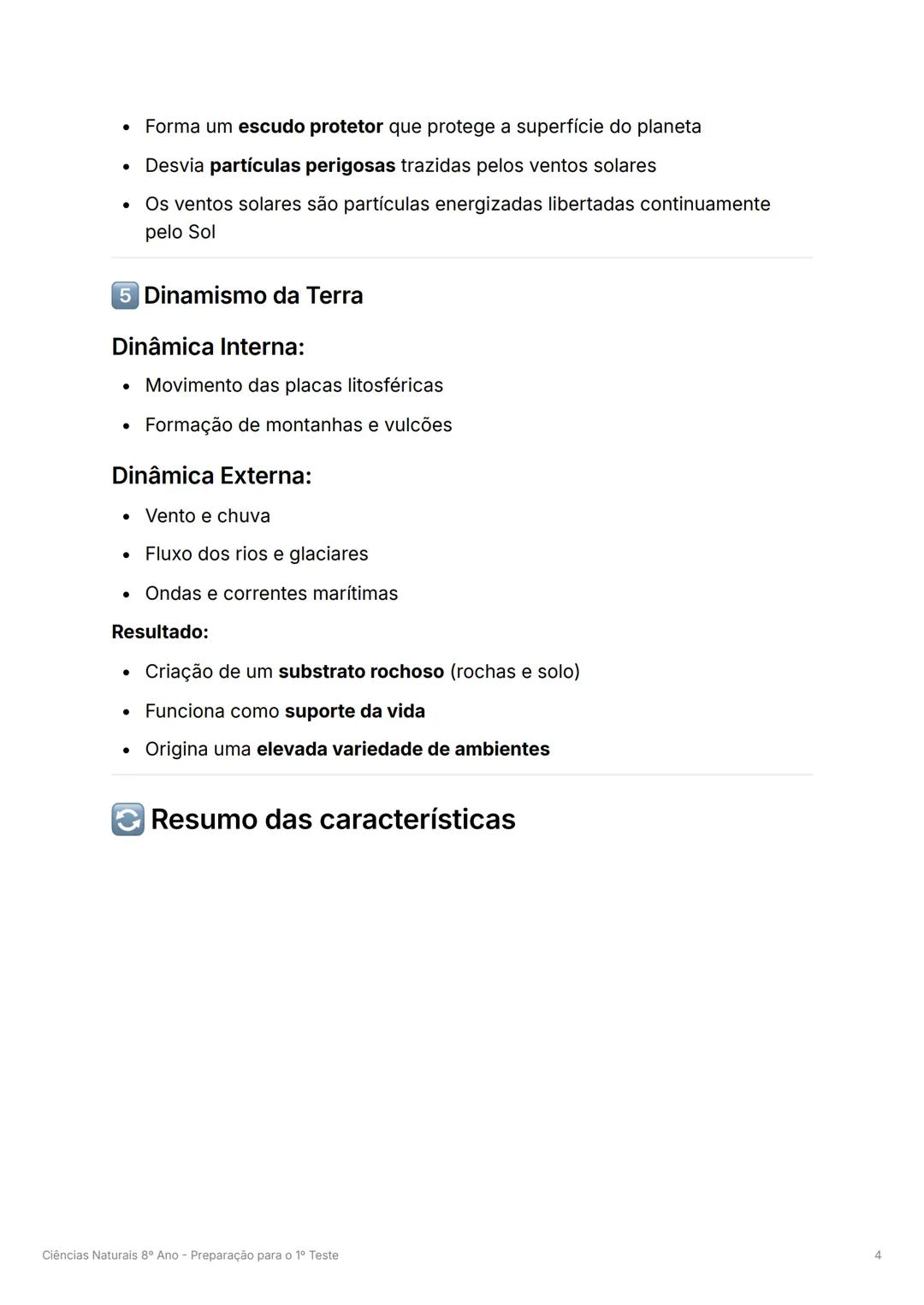 # Ciências Naturais 8° Ano -
Preparação para o 1º Teste
1. 1- Características da Terra favoráveis
à vida
Sistema Solar e posição da Terra