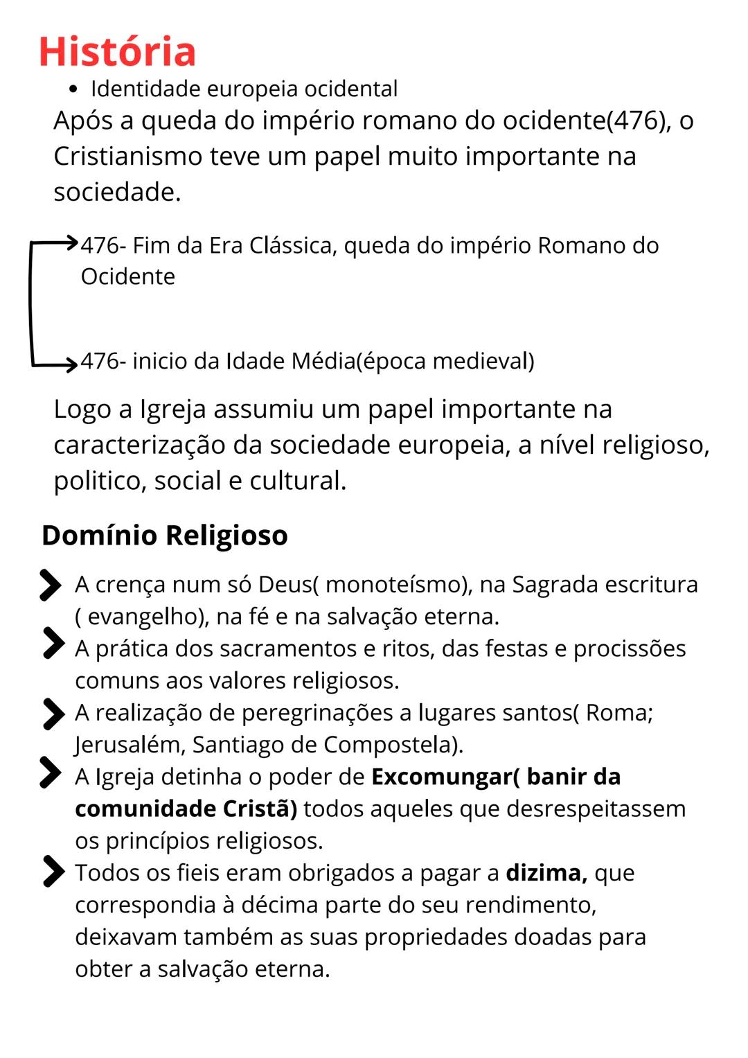 # História
- Identidade europeia ocidental
Após a queda do império romano do ocidente(476), o Cristianismo teve um papel muito importante n