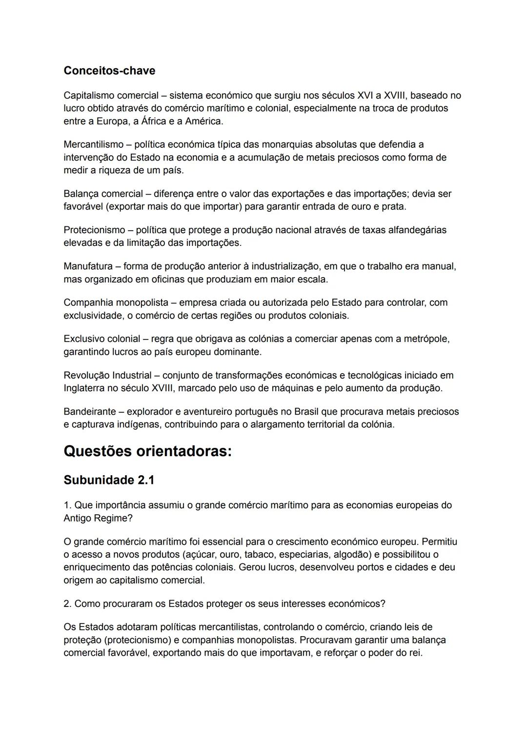 # MÓDULO 4 - A Europa nos séculos XVII e XVIII
Unidade 2- O triunfo dos Estados e dinâmicas económicas
## Subunidade 2.1 - Reforço das eco