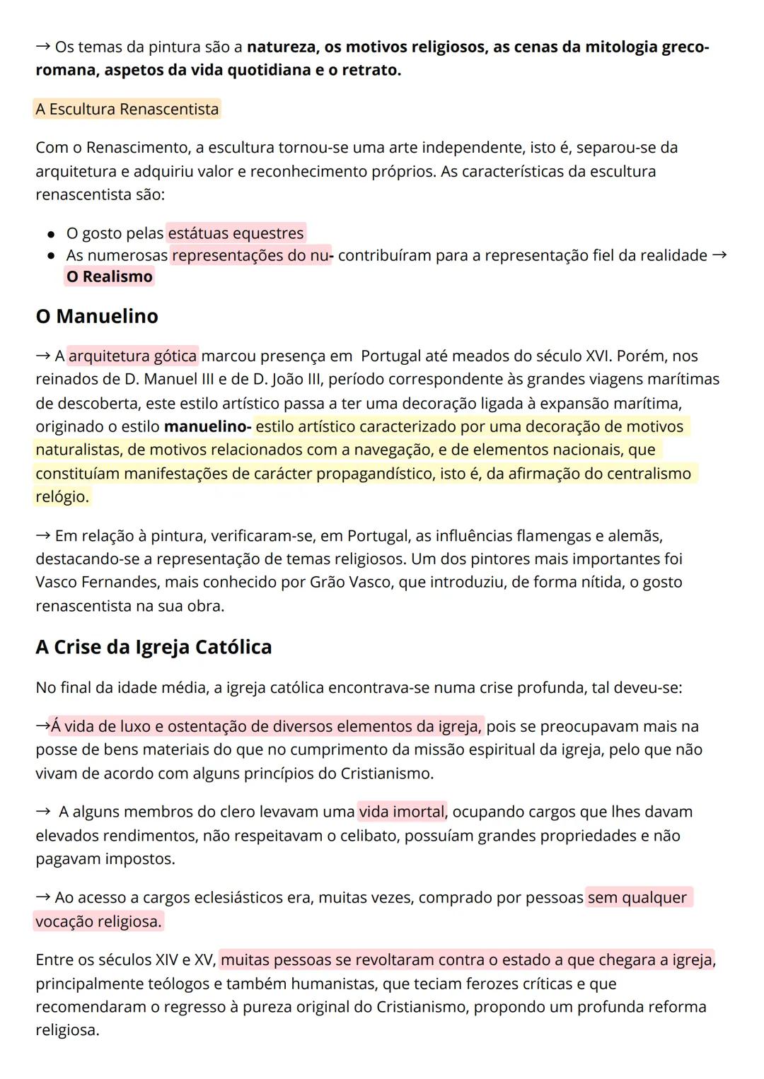 # Renascimento e Reforma
• Movimento cultural, artístico e científico dos séculos XV ao XVI.
• Caracterizou-se pelo interesse em torno dos