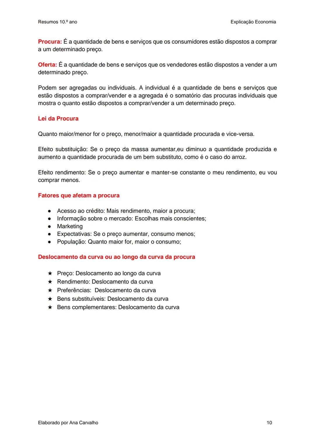 Resumos
Economia A
10.ºAno Resumos 10.º ano
Unidade 0: Conceitos a relembrar
Valor absoluto→ Dado, número;
Valor relativo→ Fatia de bolo;
