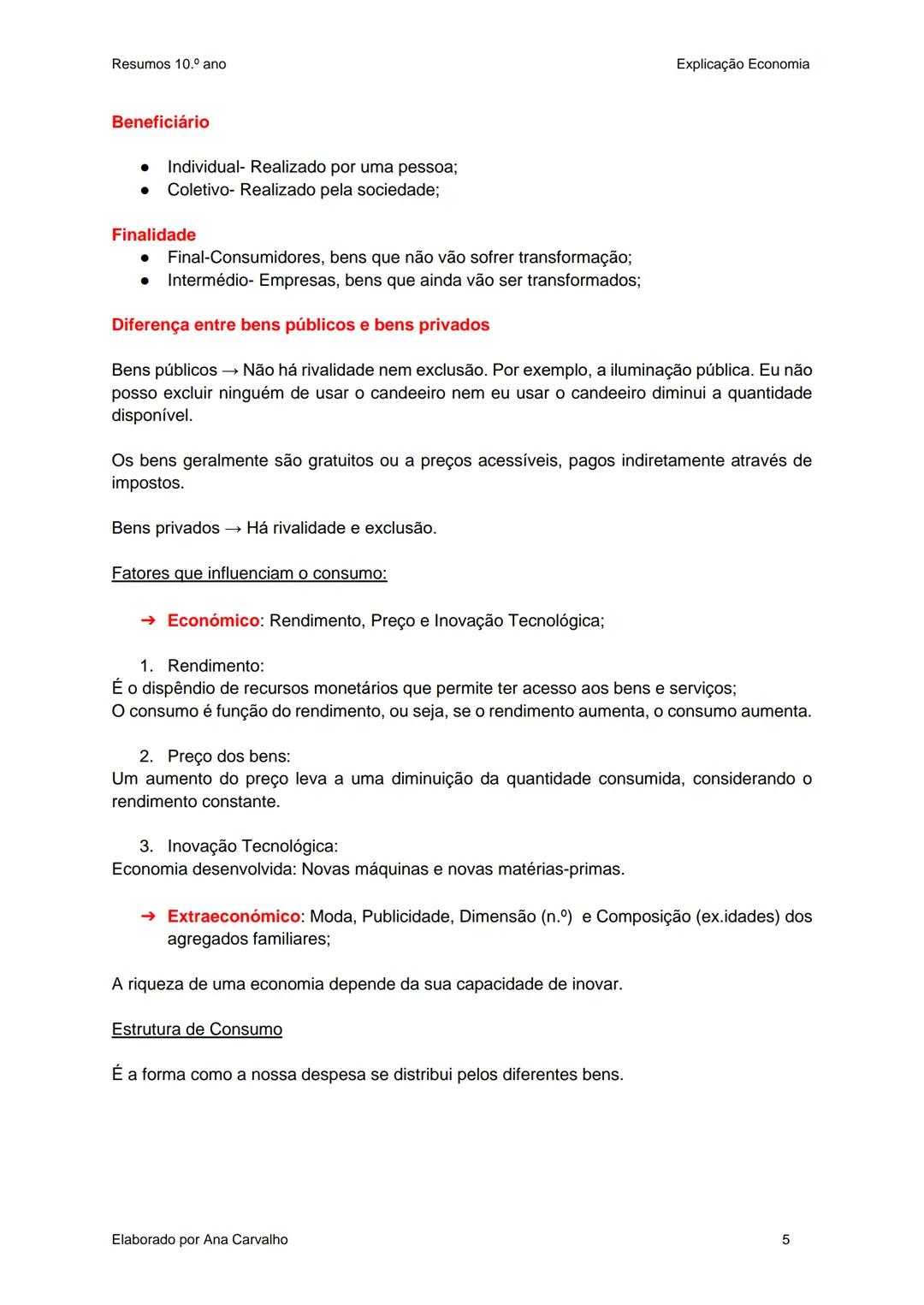 Resumos
Economia A
10.ºAno Resumos 10.º ano
Unidade 0: Conceitos a relembrar
Valor absoluto→ Dado, número;
Valor relativo→ Fatia de bolo;