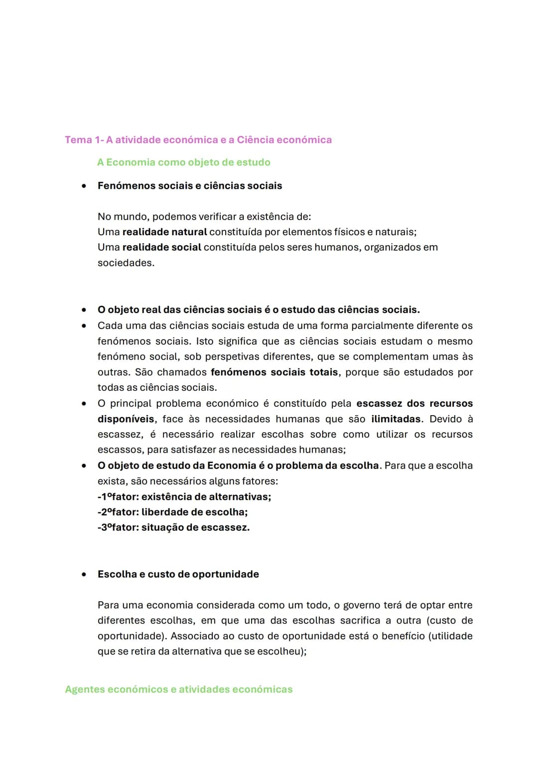Glossário Economia- 10°ANO
Feito por: Gonçalo Dias
Agrupamento de Escolas
MONTE DA LUA # Índice
* Tema 1: A atividade económica e a Ciência