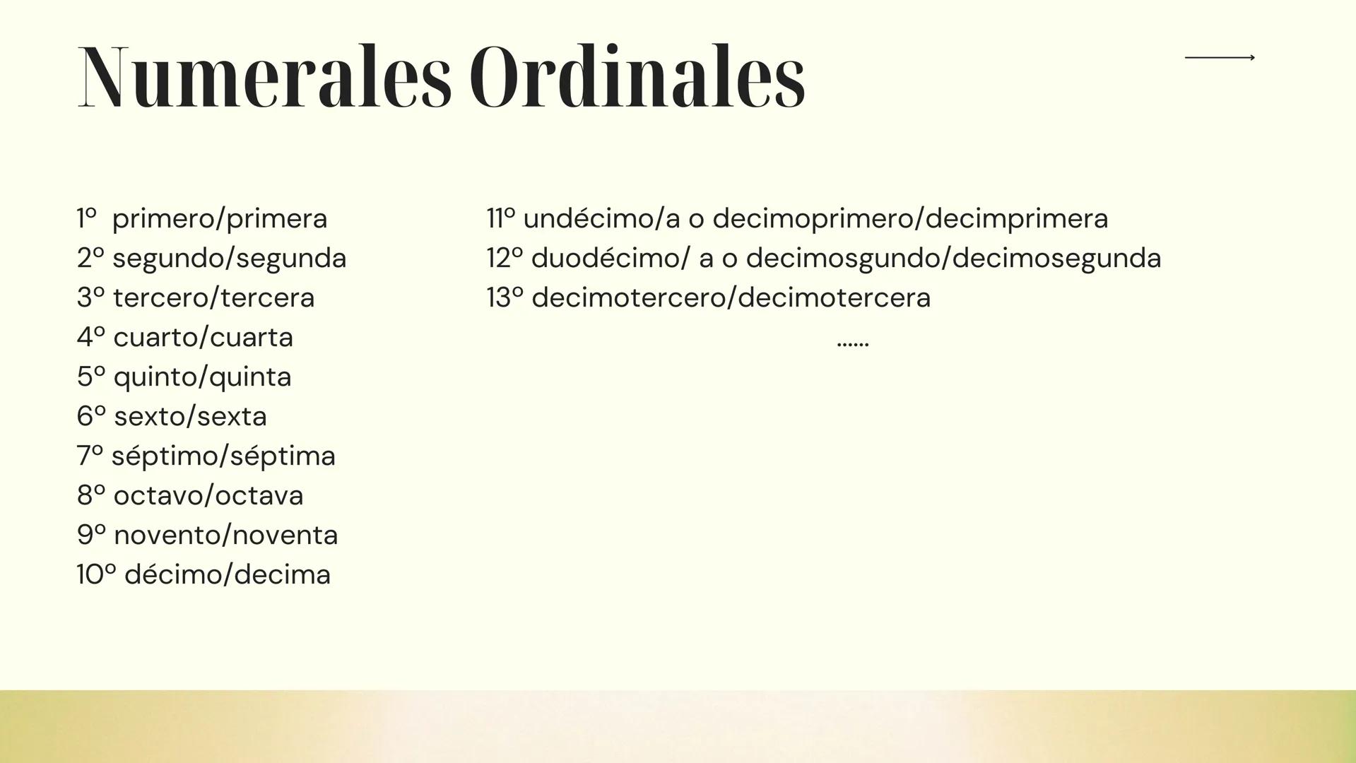 # Español
PREPARACIÓN PARA EL EXAMEN
10º Y 11º AÑO 10º año → Numerales Cardinales
O - Cero
10 - diez
20 - veinte
30 - treinta
1 - uno
11 -