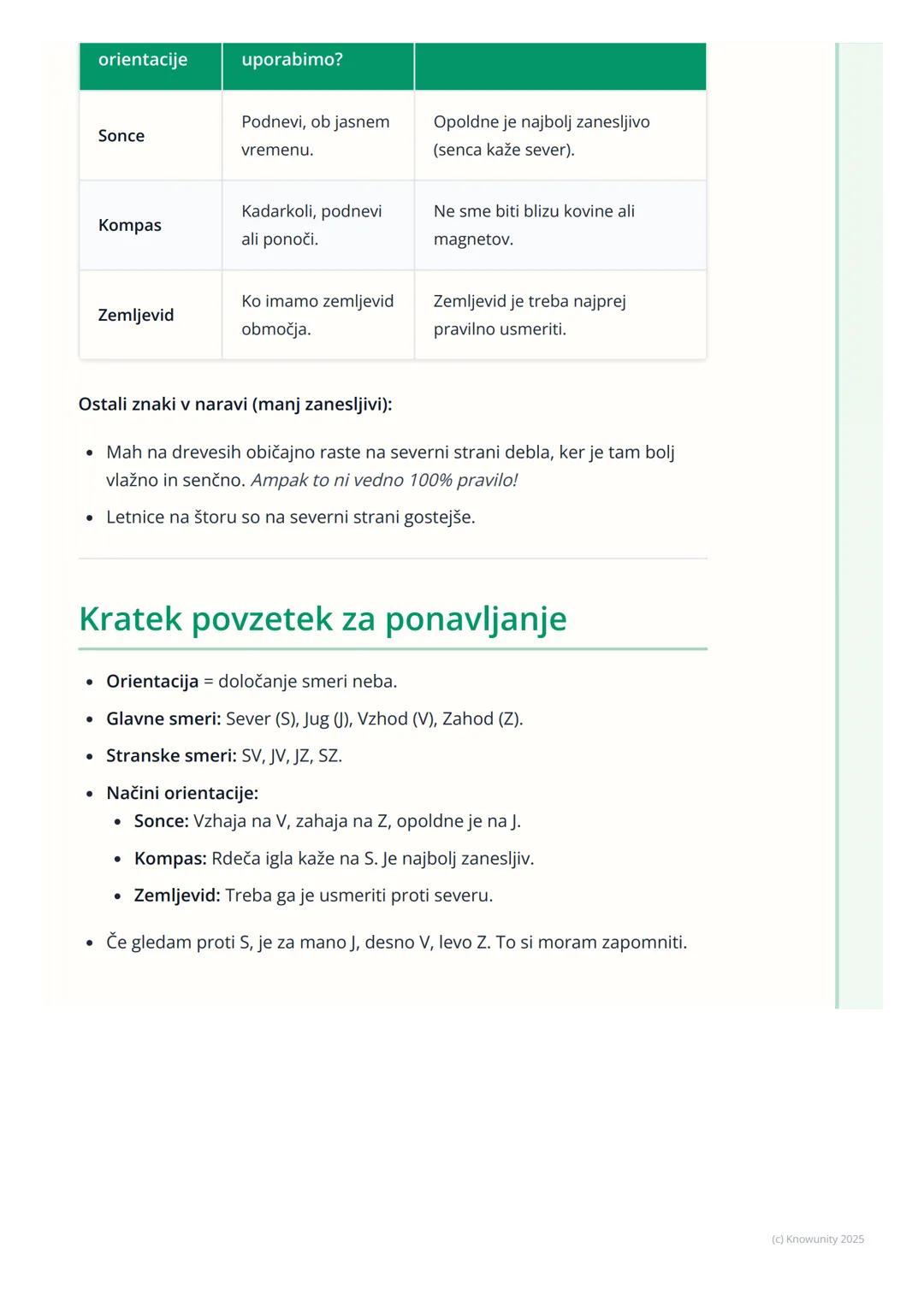 # Orientacija in smeri neba
Kaj je orientacija?
Orientacija pomeni, da znamo določiti, kje se nahajamo v prostoru in v
katero smer moramo
