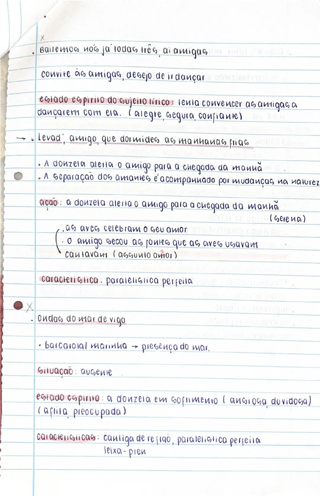 # Português:
Teste nº 1
Cantigas de amigo
- Cantigas trovadorescas medievais para os poemas que ruíam
na boca das amigas ou namoradas os a