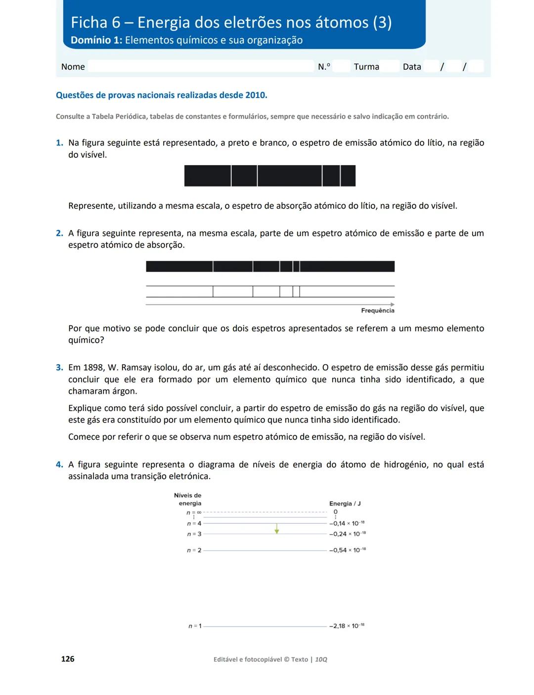 10 Q
CADERNO
DE APOIO AO
PROFESSOR
Física e Química A • Química – 10.° Ano
Documentos
Orientadores
Avaliação
Planificações
Ensino
Digita