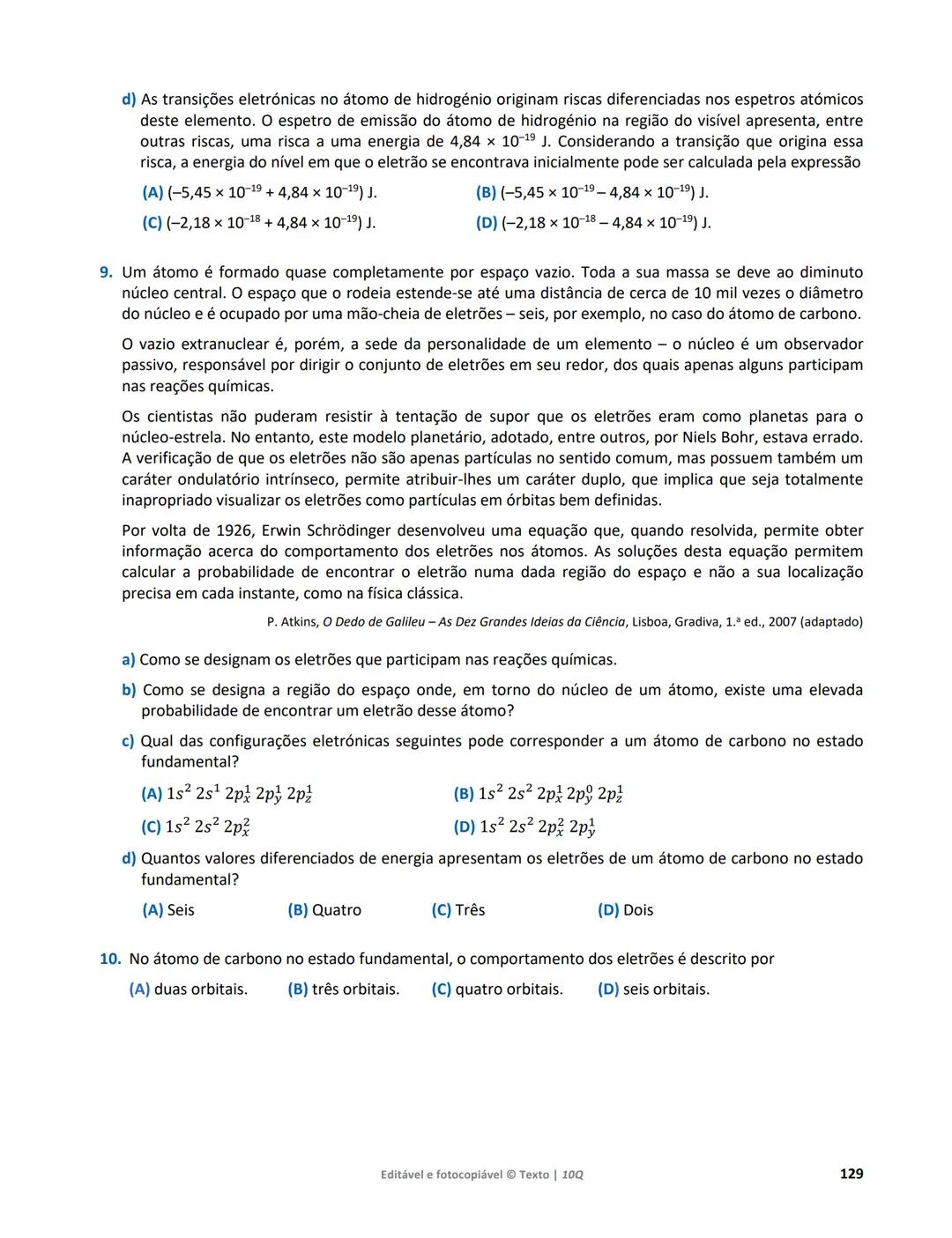 10 Q
CADERNO
DE APOIO AO
PROFESSOR
Física e Química A • Química – 10.° Ano
Documentos
Orientadores
Avaliação
Planificações
Ensino
Digita