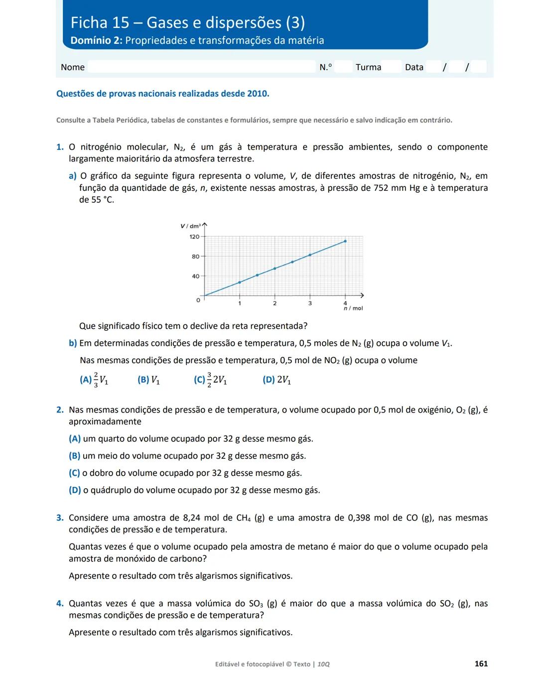 10 Q
CADERNO
DE APOIO AO
PROFESSOR
Física e Química A • Química – 10.° Ano
Documentos
Orientadores
Avaliação
Planificações
Ensino
Digita