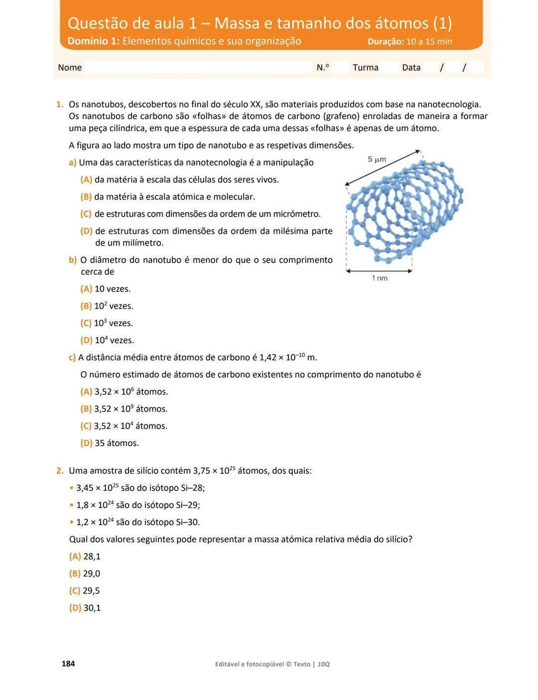 10 Q
CADERNO
DE APOIO AO
PROFESSOR
Física e Química A • Química – 10.° Ano
Documentos
Orientadores
Avaliação
Planificações
Ensino
Digita