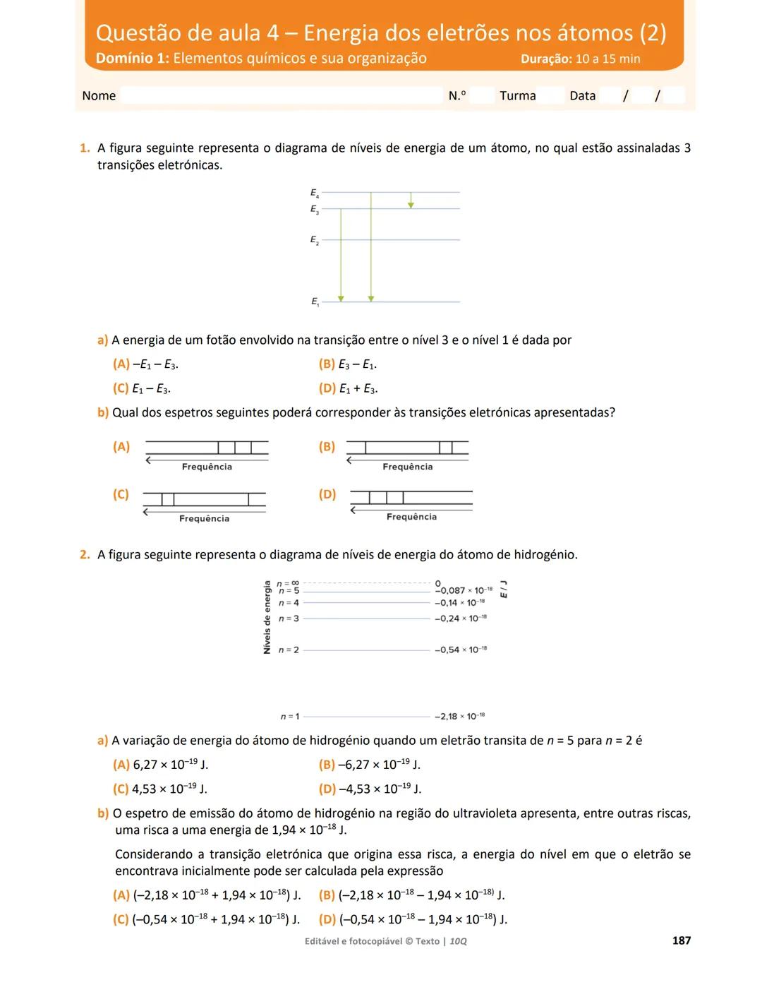 10 Q
CADERNO
DE APOIO AO
PROFESSOR
Física e Química A • Química – 10.° Ano
Documentos
Orientadores
Avaliação
Planificações
Ensino
Digita