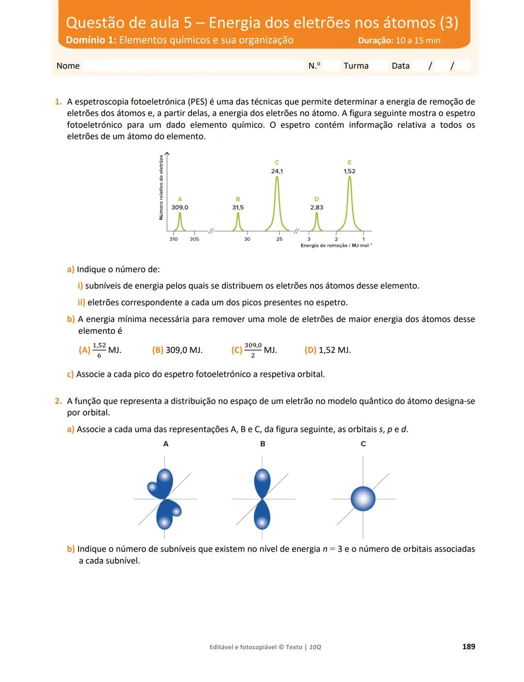 10 Q
CADERNO
DE APOIO AO
PROFESSOR
Física e Química A • Química – 10.° Ano
Documentos
Orientadores
Avaliação
Planificações
Ensino
Digita
