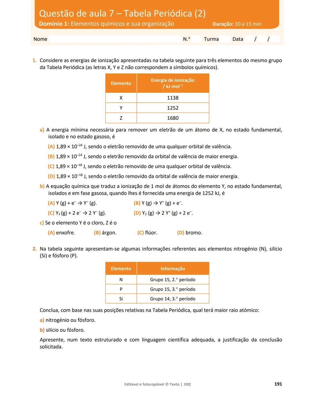 10 Q
CADERNO
DE APOIO AO
PROFESSOR
Física e Química A • Química – 10.° Ano
Documentos
Orientadores
Avaliação
Planificações
Ensino
Digita