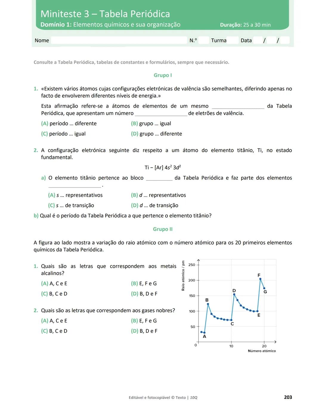10 Q
CADERNO
DE APOIO AO
PROFESSOR
Física e Química A • Química – 10.° Ano
Documentos
Orientadores
Avaliação
Planificações
Ensino
Digita