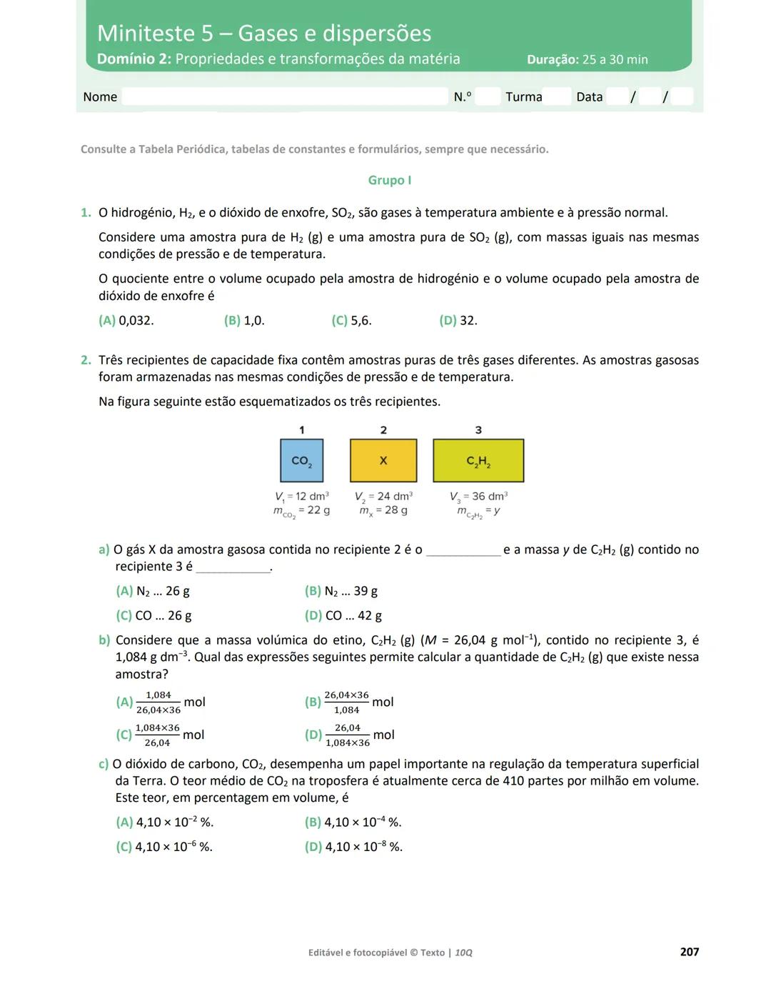 10 Q
CADERNO
DE APOIO AO
PROFESSOR
Física e Química A • Química – 10.° Ano
Documentos
Orientadores
Avaliação
Planificações
Ensino
Digita