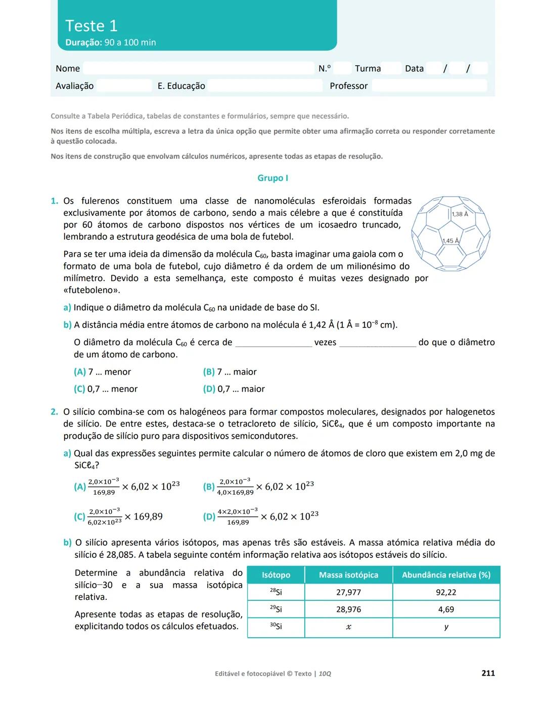 10 Q
CADERNO
DE APOIO AO
PROFESSOR
Física e Química A • Química – 10.° Ano
Documentos
Orientadores
Avaliação
Planificações
Ensino
Digita