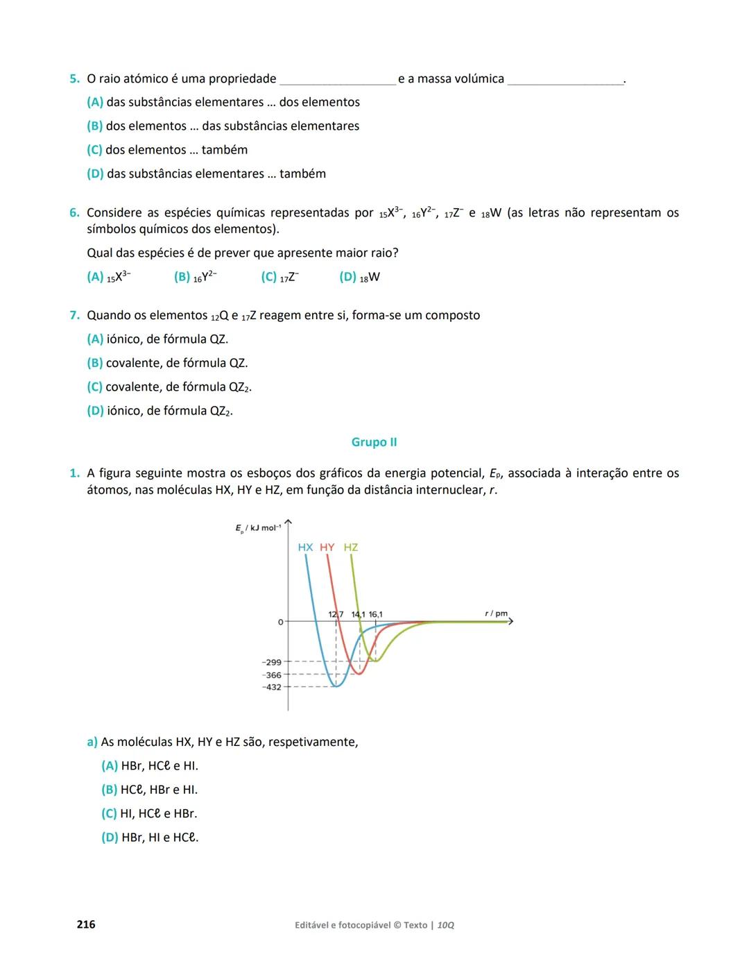10 Q
CADERNO
DE APOIO AO
PROFESSOR
Física e Química A • Química – 10.° Ano
Documentos
Orientadores
Avaliação
Planificações
Ensino
Digita