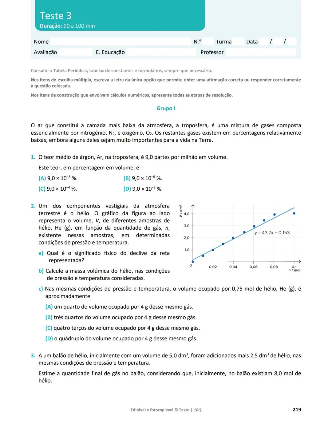 10 Q
CADERNO
DE APOIO AO
PROFESSOR
Física e Química A • Química – 10.° Ano
Documentos
Orientadores
Avaliação
Planificações
Ensino
Digita