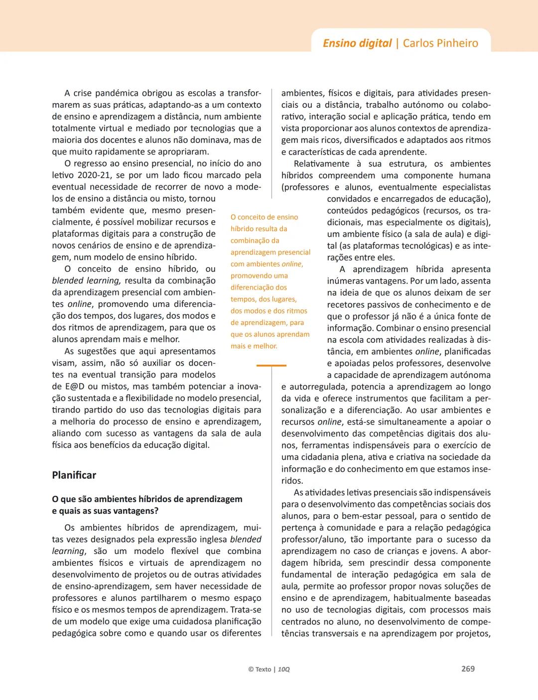 10 Q
CADERNO
DE APOIO AO
PROFESSOR
Física e Química A • Química – 10.° Ano
Documentos
Orientadores
Avaliação
Planificações
Ensino
Digita