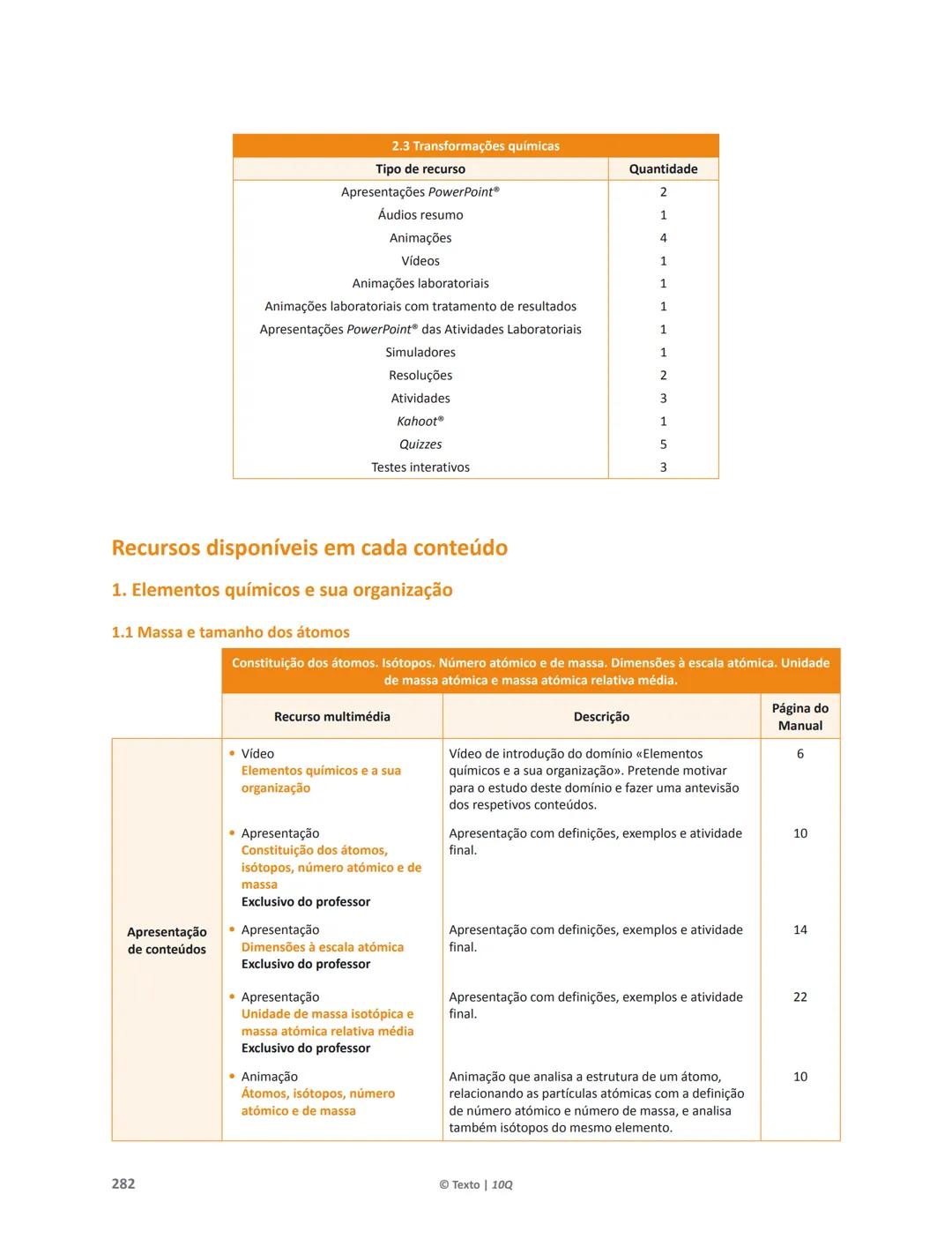 10 Q
CADERNO
DE APOIO AO
PROFESSOR
Física e Química A • Química – 10.° Ano
Documentos
Orientadores
Avaliação
Planificações
Ensino
Digita