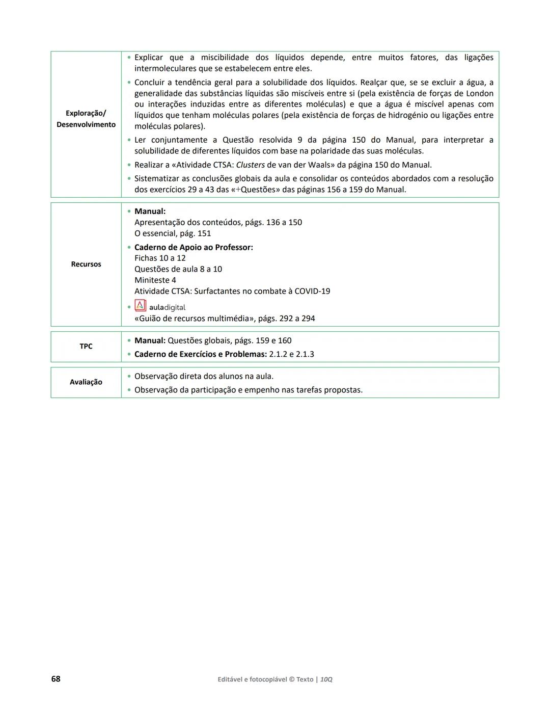 10 Q
CADERNO
DE APOIO AO
PROFESSOR
Física e Química A • Química – 10.° Ano
Documentos
Orientadores
Avaliação
Planificações
Ensino
Digita