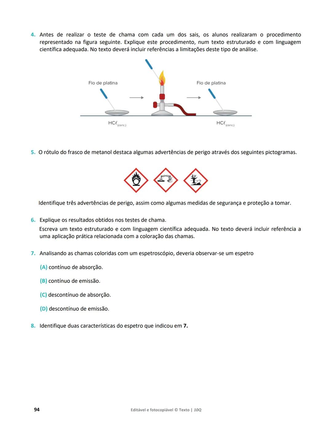 10 Q
CADERNO
DE APOIO AO
PROFESSOR
Física e Química A • Química – 10.° Ano
Documentos
Orientadores
Avaliação
Planificações
Ensino
Digita