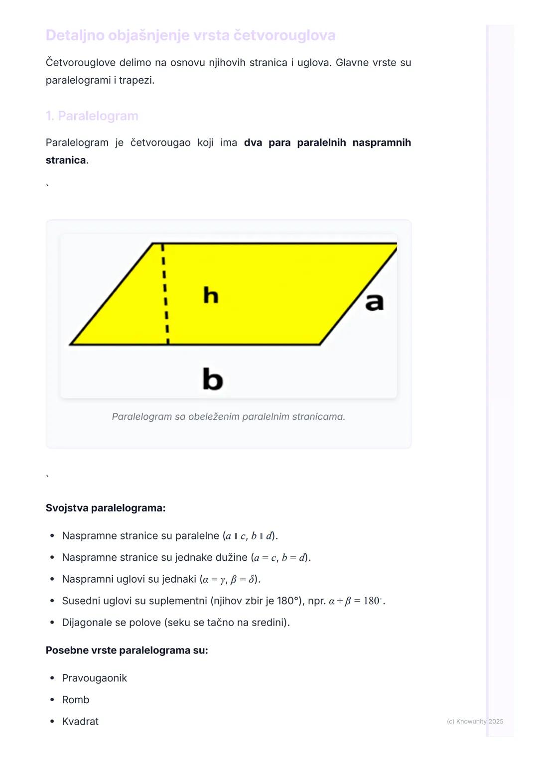 # Četvorougao
Uvod u četvorouglove
Četvorougao je geometrijska figura u ravni koja ima četiri stranice i četiri
temena (ugla). To je zatvo