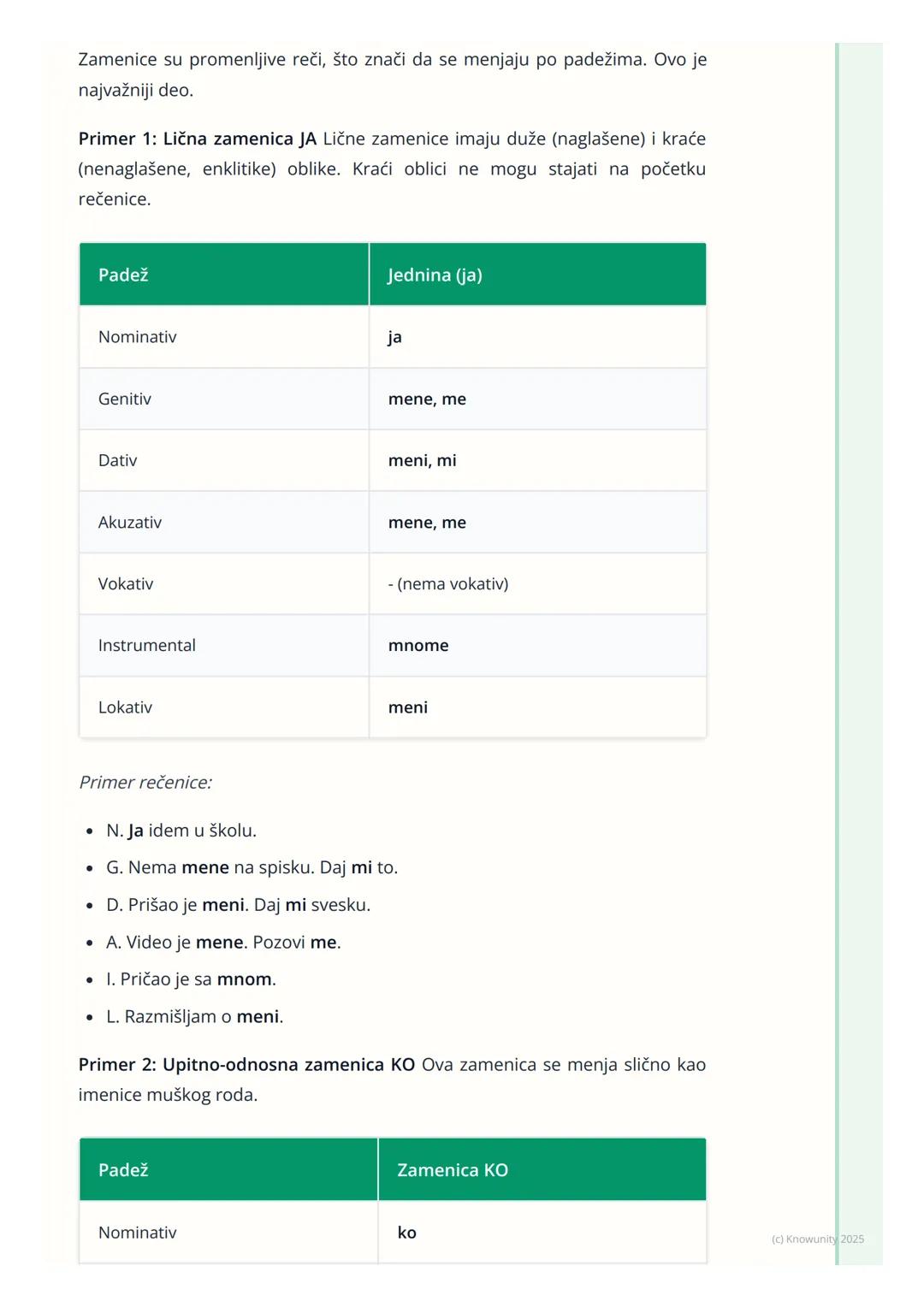 # Zamenice
## Šta su zamenice?
Zamenice su promenljiva vrsta reči. One zamenjuju imenice, prideve i
brojeve. Zato se i zovu "zamenice". Ko