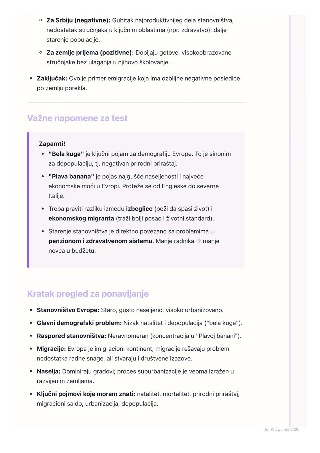 # Stanovništvo i naselja Evrope
Uvodne napomene
Evropa je jedan od najgušće naseljenih kontinenata, sa dugom i složenom
istorijom naseljav